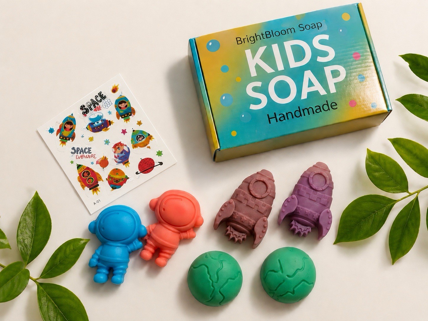 Kids Soap Bars (Set of 6) – Handmade Natural Space Soap for Children