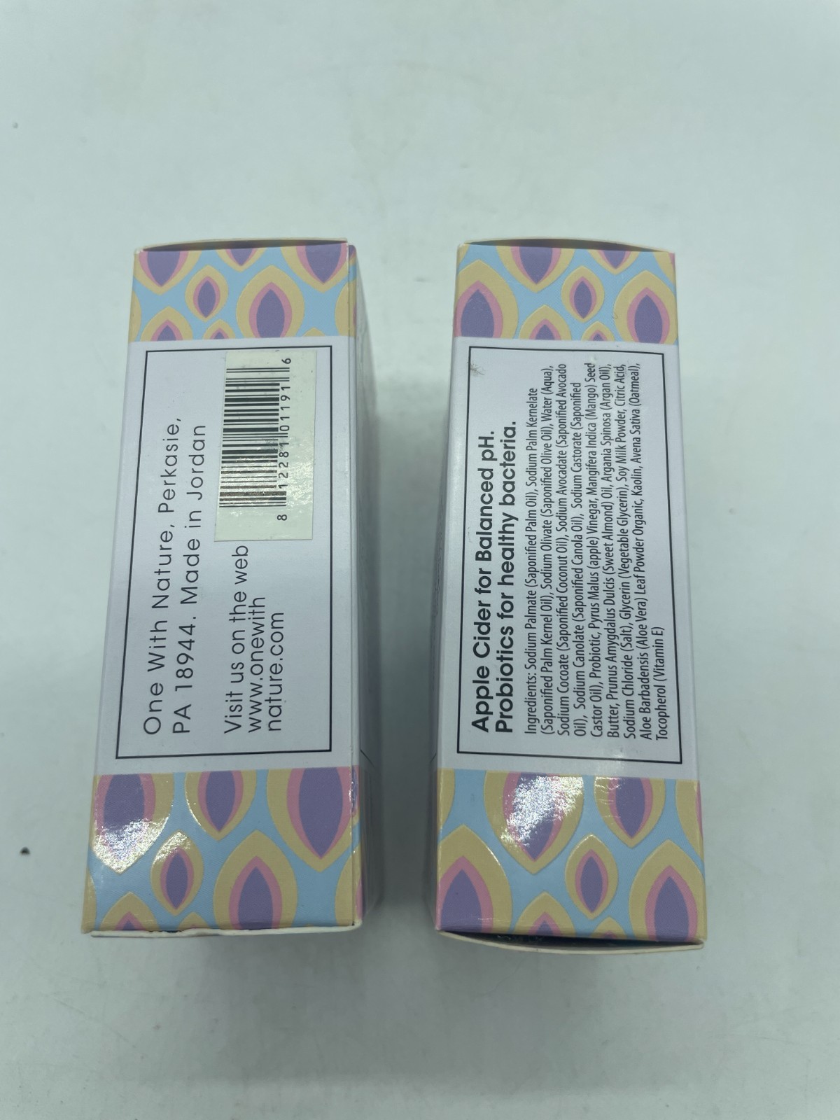 ONE WITH NATURE Feminine Cleansing Soap Frag Free 3.5oz ACV lot of 2