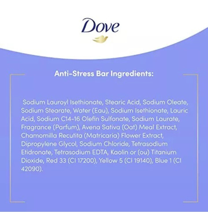 NEW! DOVE (4-BARS) 3.75 Oz (106g) ●ANTI-STRESS● Moisturizing Beauty Cream Bar🫧.