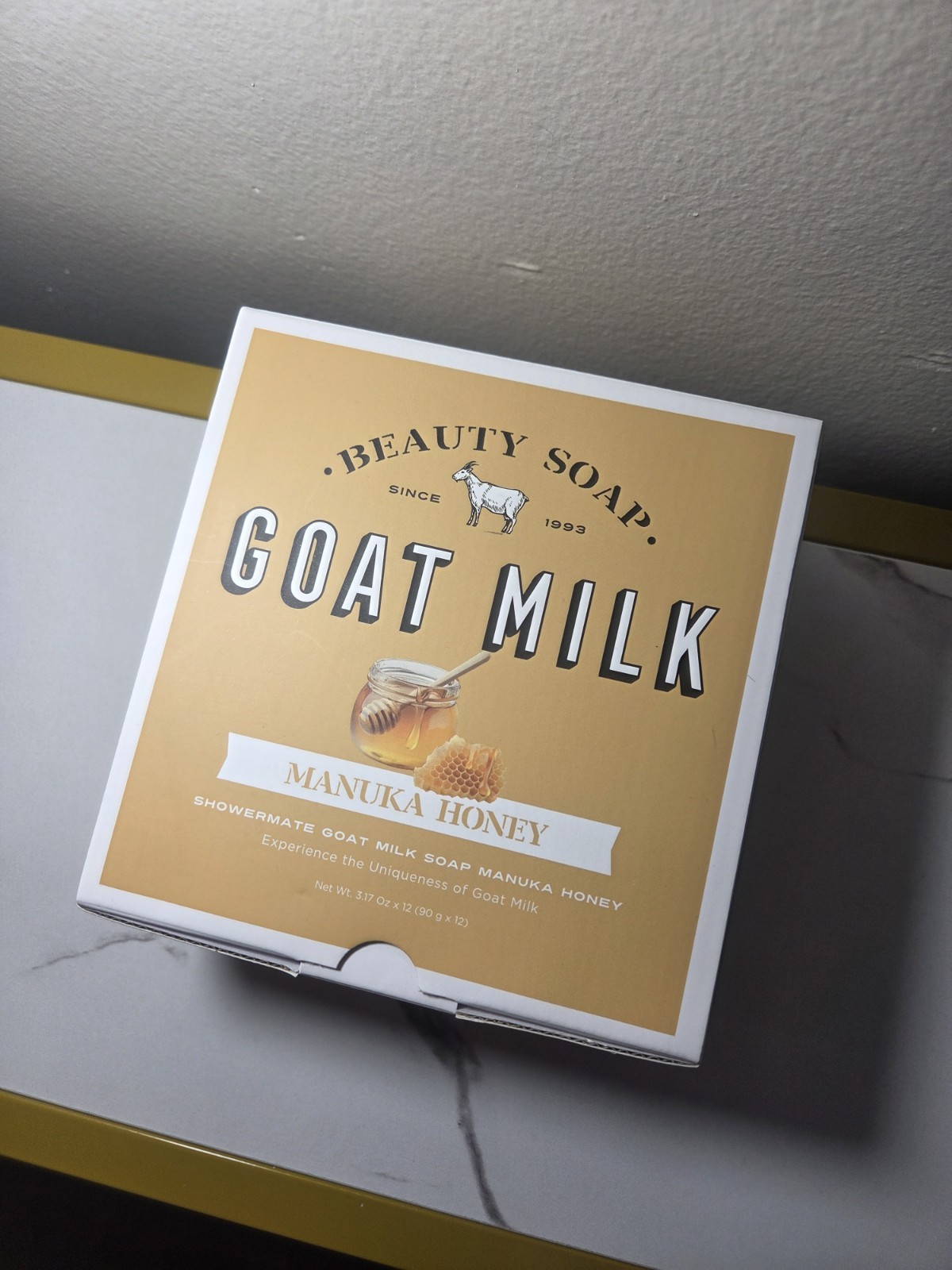 ShowerMate Manuka Honey Beauty Soap with Goat Milk 12 Bars 3.17 oz Each