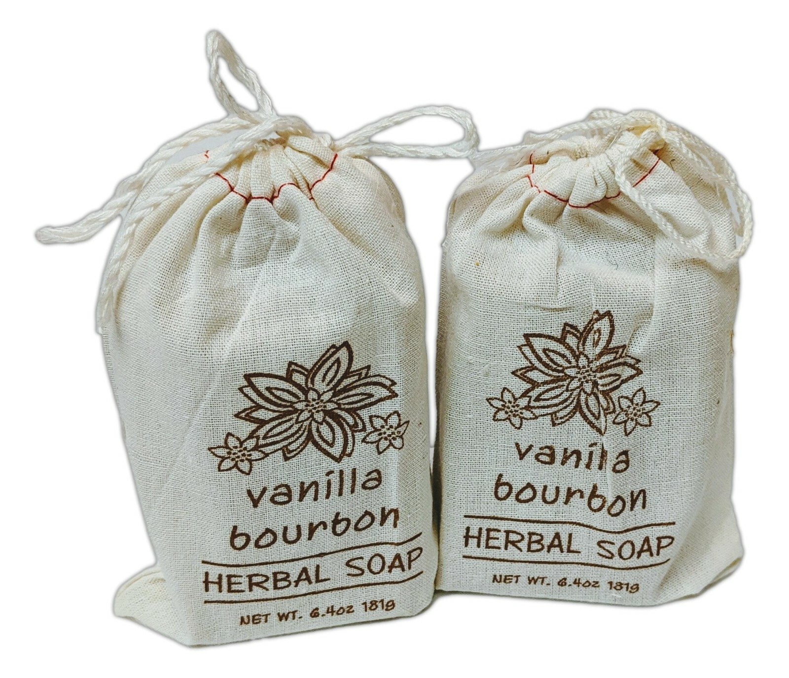 Set of 2 Greenwich Bay VANILLA BOURBON Herbal Soap In A Sack, 6.4 oz Each