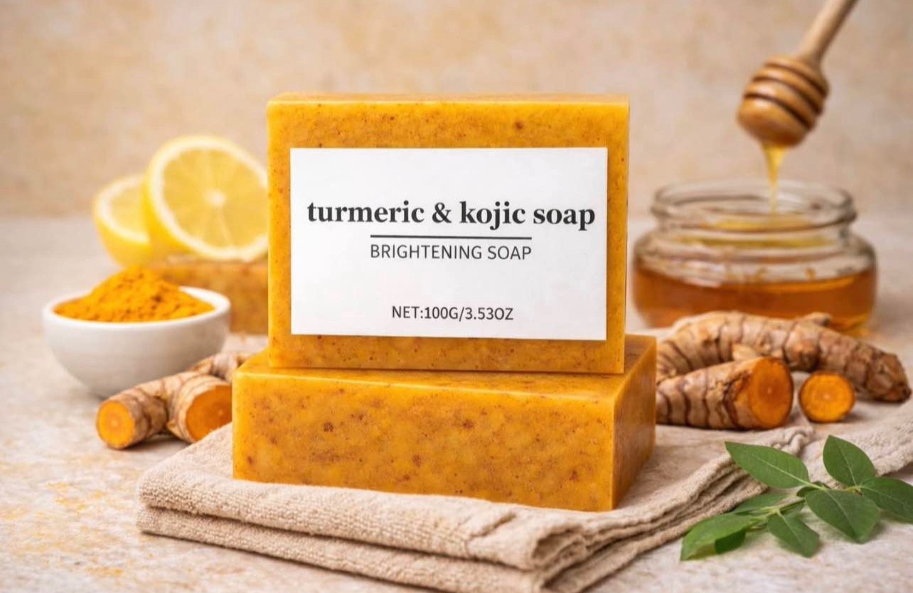 Lemon Turmeric Kojic Acid Brightening Soap 120g Remove Stain On Your Skin