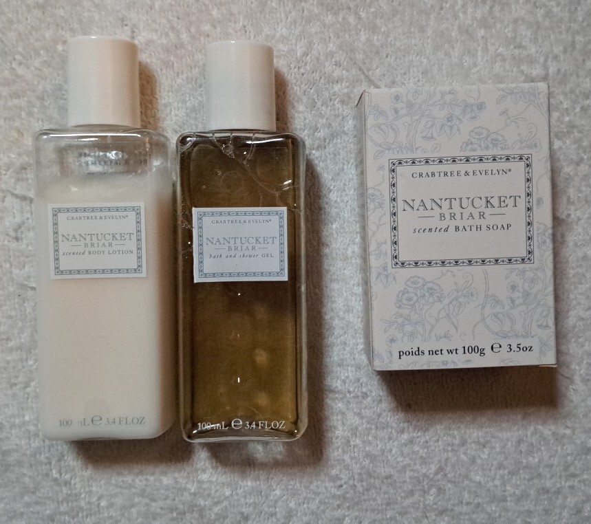 Crabtree & Evelyn Nantucket Briar Scented Bath Soap 3.5 oz & 3.4 Oz Body Lotion
