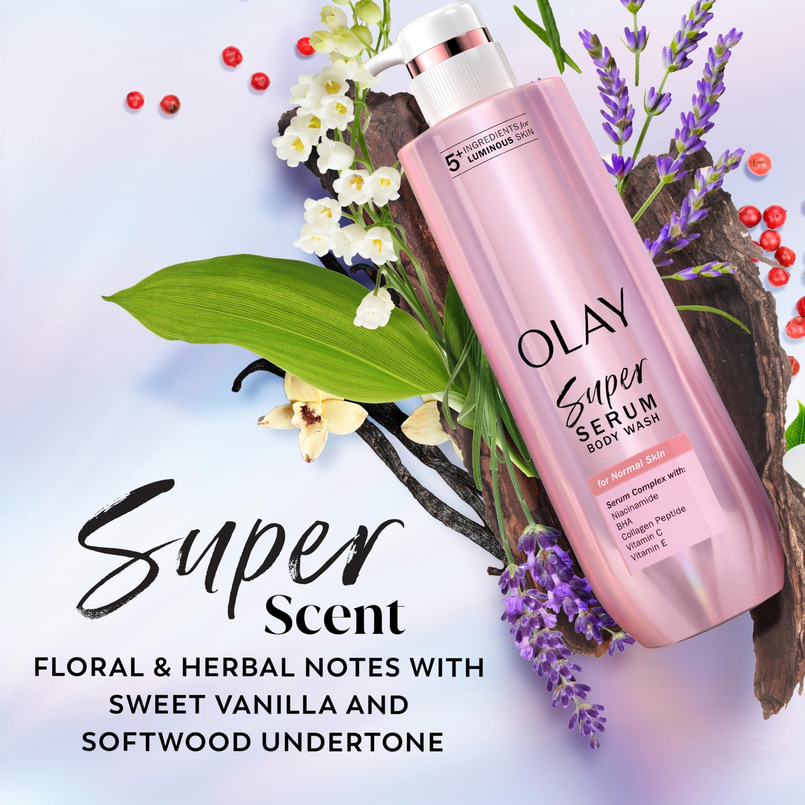Olay Super Serum Body Wash 18.5 Fl Oz Hydrates Firms Brightens With Vitamin C