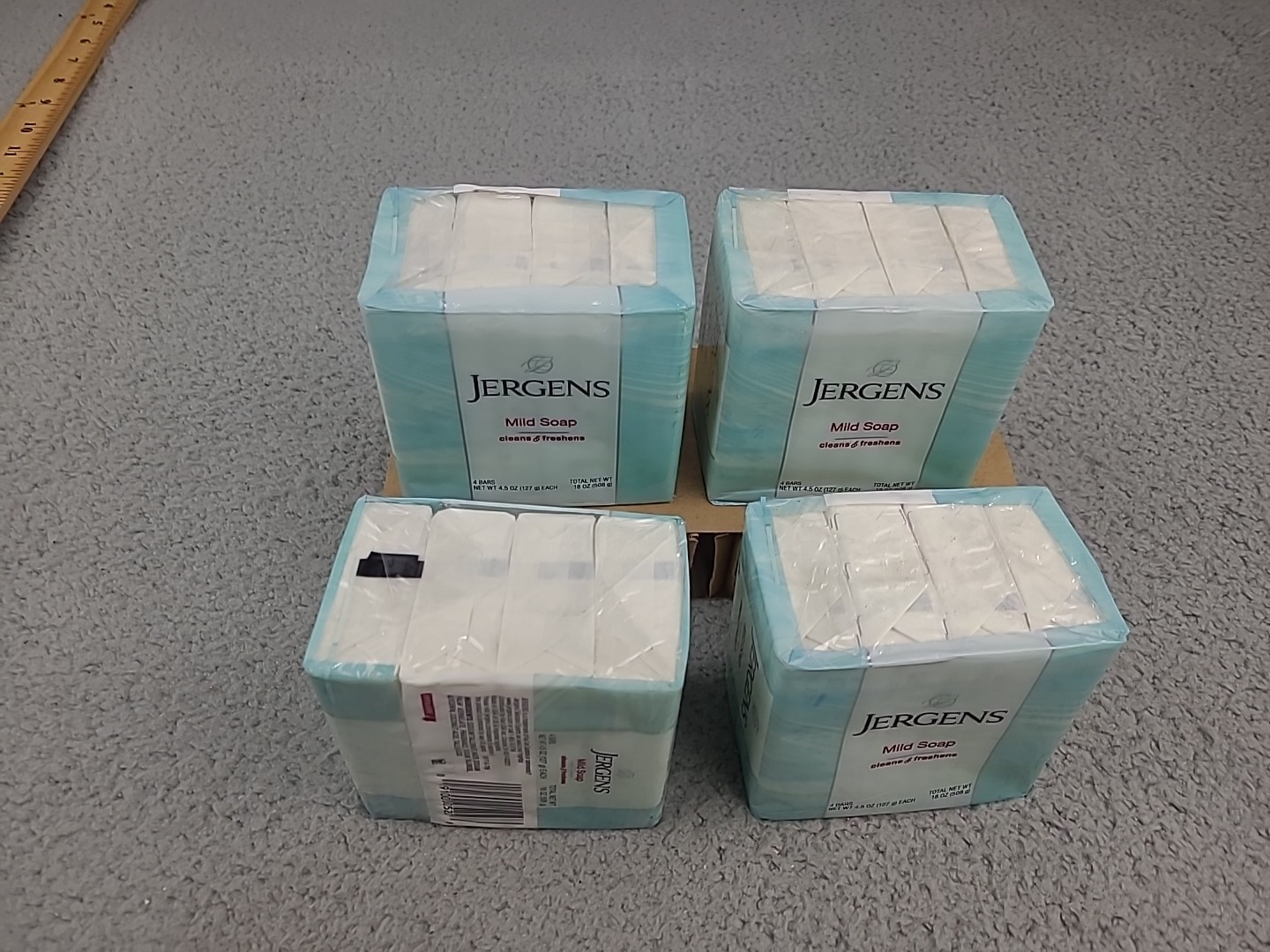 (4) Packs Jergens Mild Soap 4 Bars, 4.5oz Each, Total 16 BARS Per Pack BIG BARS.