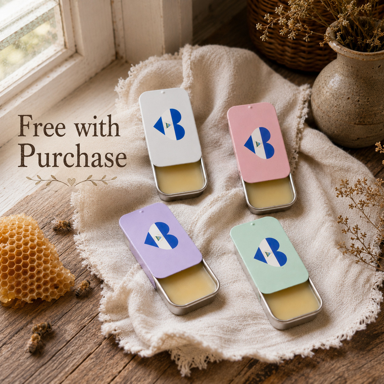 4 PACK Tropical Pineapple Guava Cocoa Butter Soap Bars + FREE Lip Gloss Tin