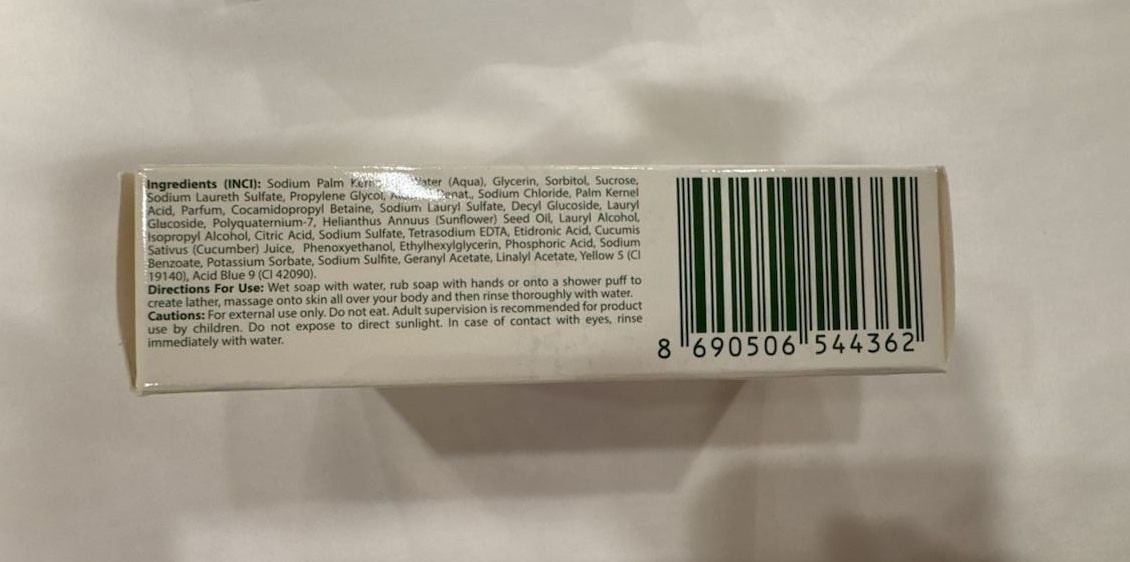 Duru Hydro Pure Cucumber Gentle Cleansing Transparent Body Bar Soap (Pack of 3)