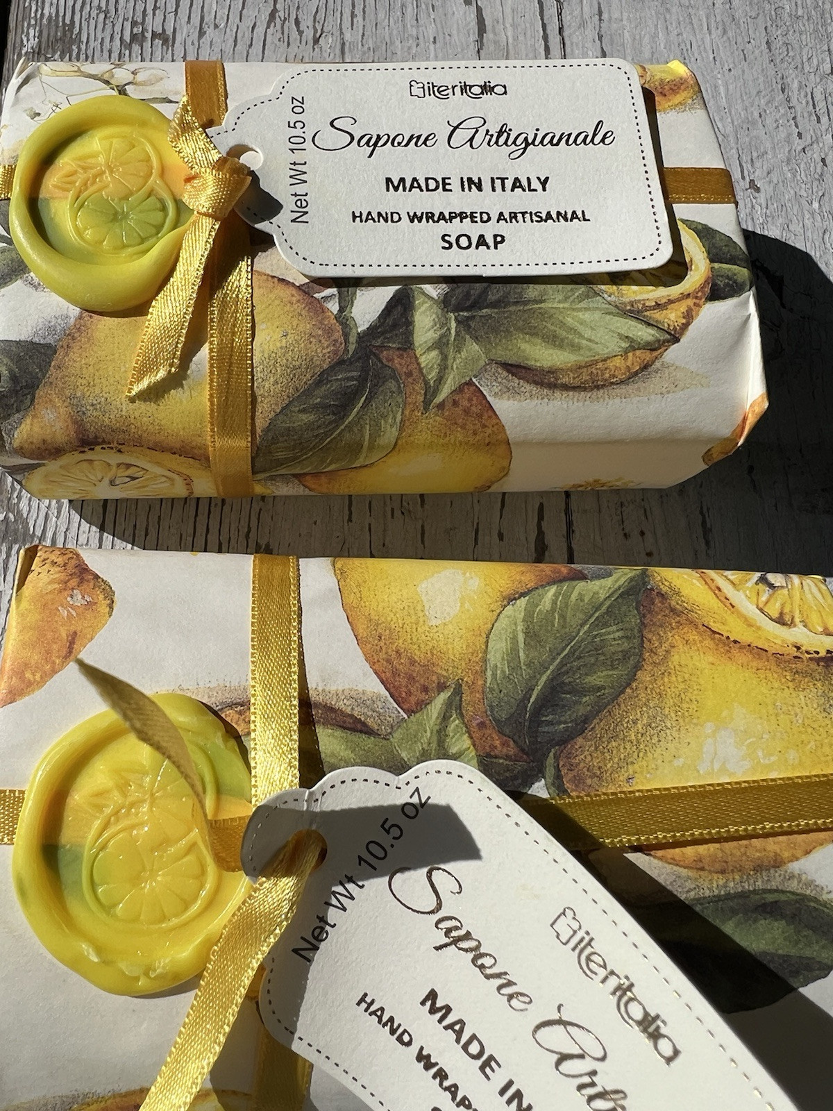 TWO 2 SAPONE🍋 Tradizionale Fragrant Lemon Bar Soap, 7 oz. Made In Italy Gift 🍋