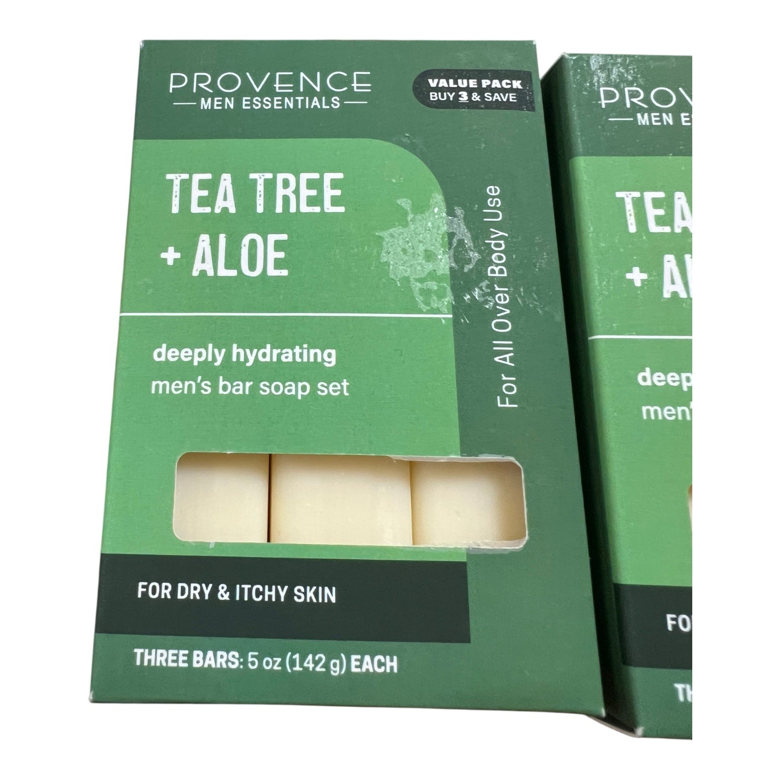 Provence Men Essentials Tea Tree + Aloe Bar Soap 3 Pack 5 Oz Each Deep Hydrating