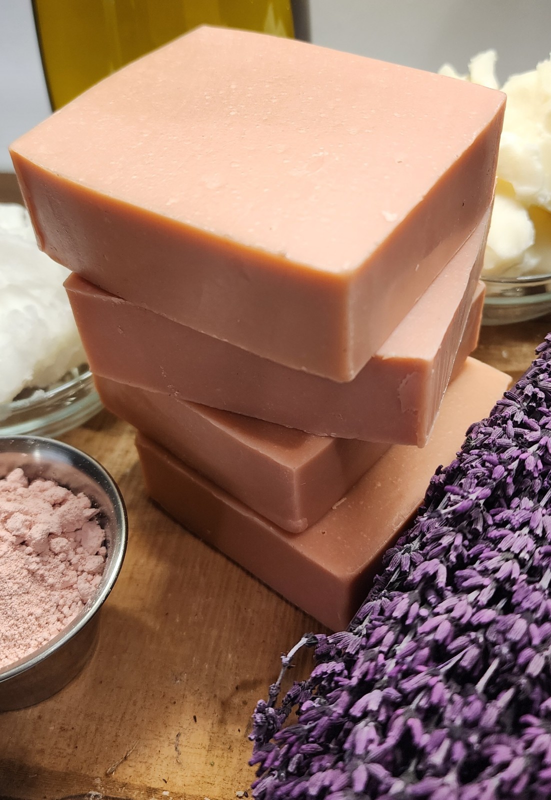 Shea Butter Moisturizing Lavender Soap 6 bars, made with organic oils