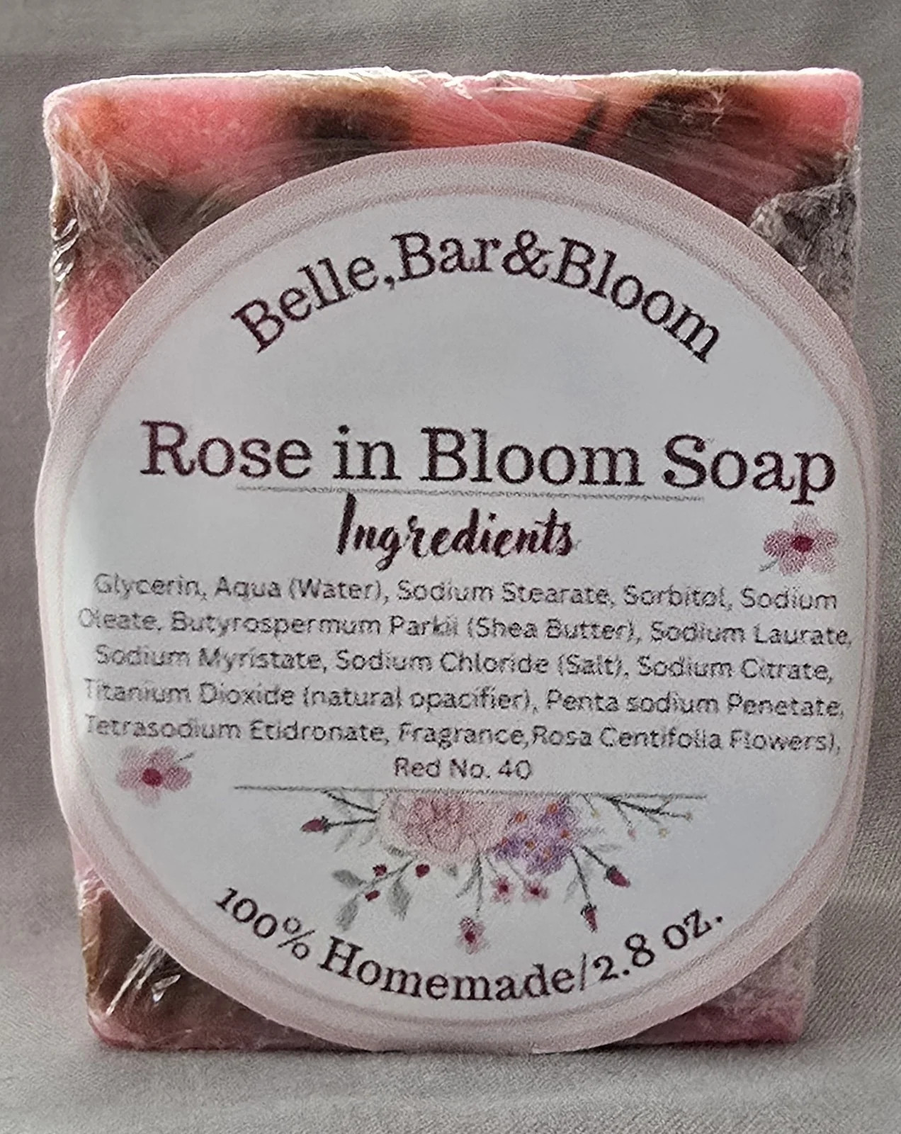 Rose In Bloom Handmade Soap | Rose Geranium Natural Artisan Bar | Floral Scent
