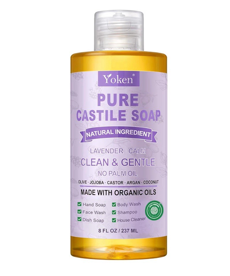 Relaxing Lavender Castile Soap – 8oz Organic Multi-Purpose Liquid Cleanser