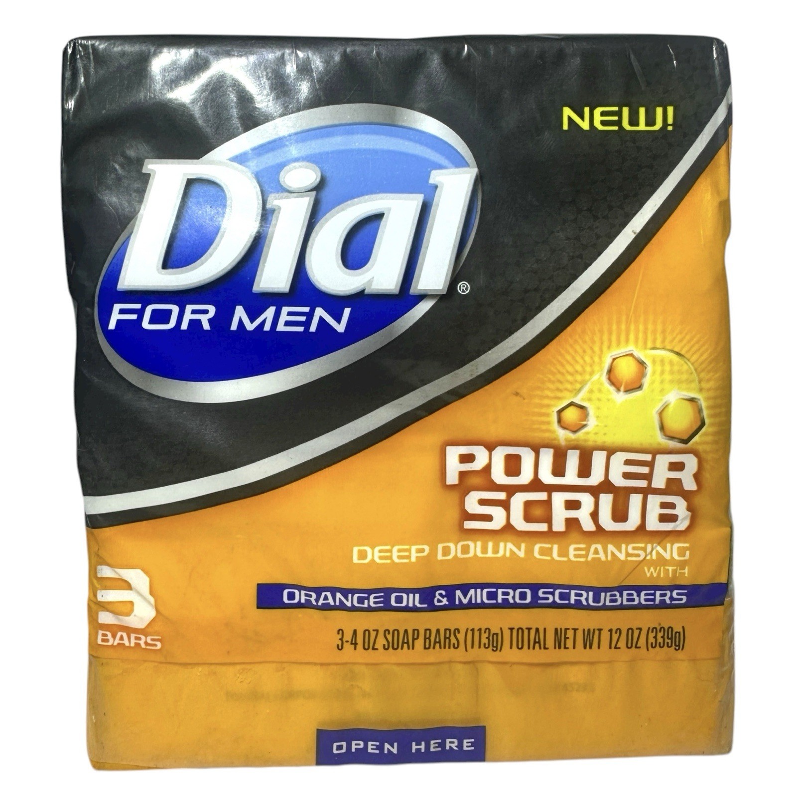 Dial for Men Power Scrub w/Orange Oil & Micro Scrubbers, 3-pack (4 oz Each), NEW