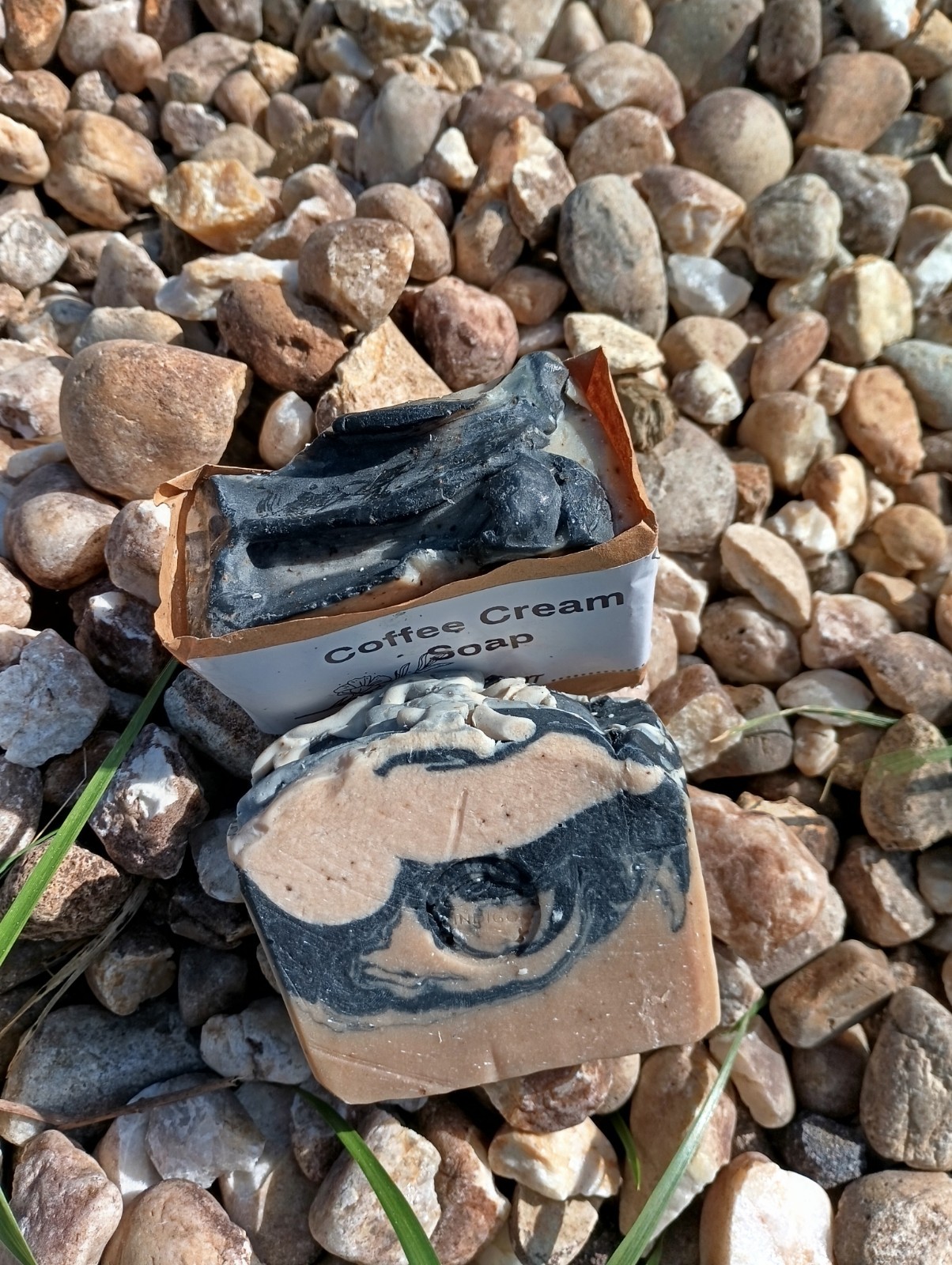 Homemade Coffee Scent Marbled Rectangular Body Bar Soap Unisex