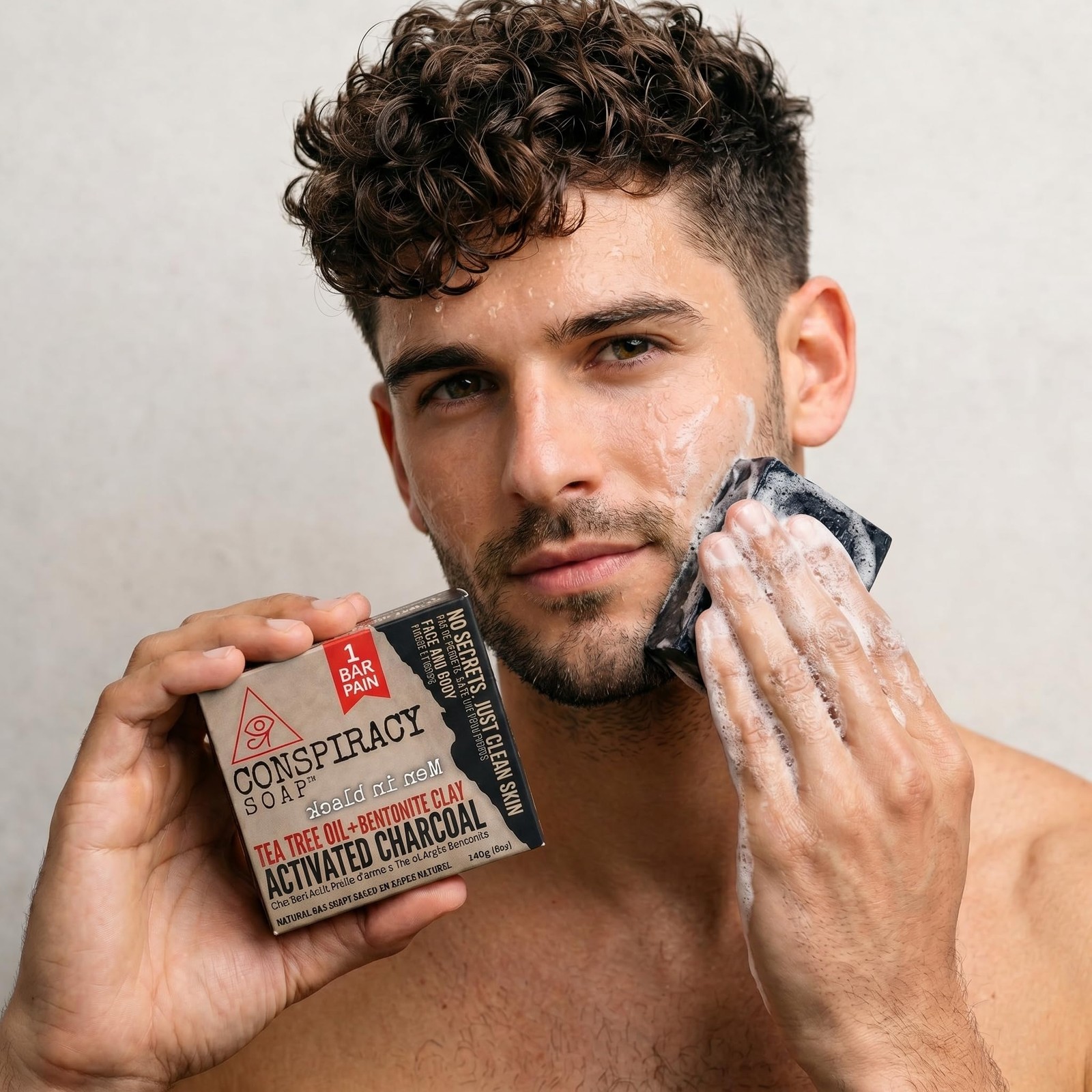 Premium Bar soap for Men, Activated Charcoal, Tea tree oil, Shea butter for A…