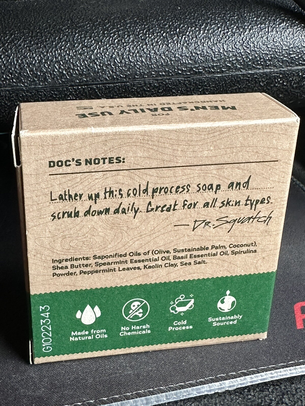 Dr. Squatch All Natural Bar Soap for Men with Zero Grit Spearmint Basil 5oz Bar