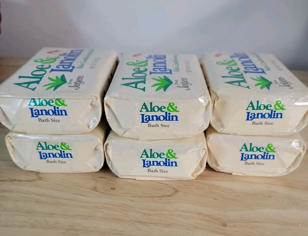 6 Bars Vintage 80’s Jergens Aloe & Lanolin Skin Conditioning Bar Soap 4.75oz