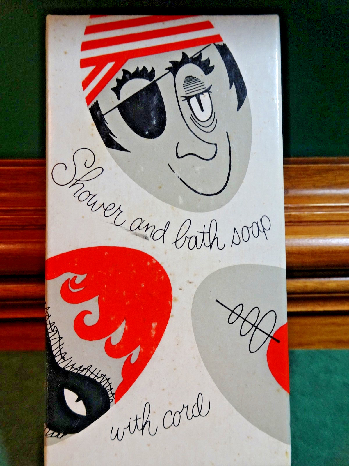 SHULTON ART DECO SHOWER & BATH SOAP ON A ROPE CORD, USA, WOMAN MASK, USA
