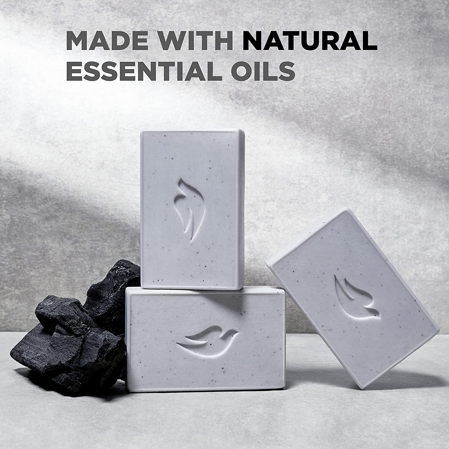 DOVE Mens Charcoal Soap Bar Clove Oil Exfoliating Body Face Hair Shave 5oz 4 Ct.