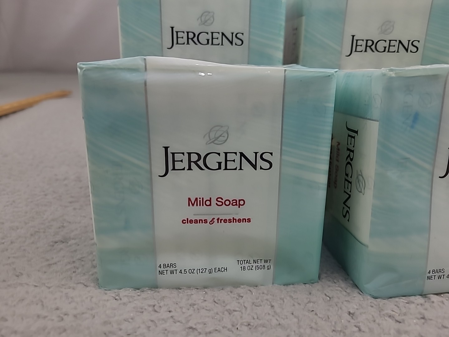 (4) Packs Jergens Mild Soap 4 Bars, 4.5oz Each, Total 16 BARS Per Pack BIG BARS.