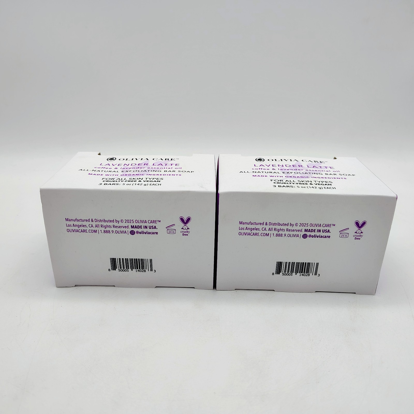 6 Bars OLIVIA CARE Lavender Latte Exfoliating Bar Soap Set 5oz Each