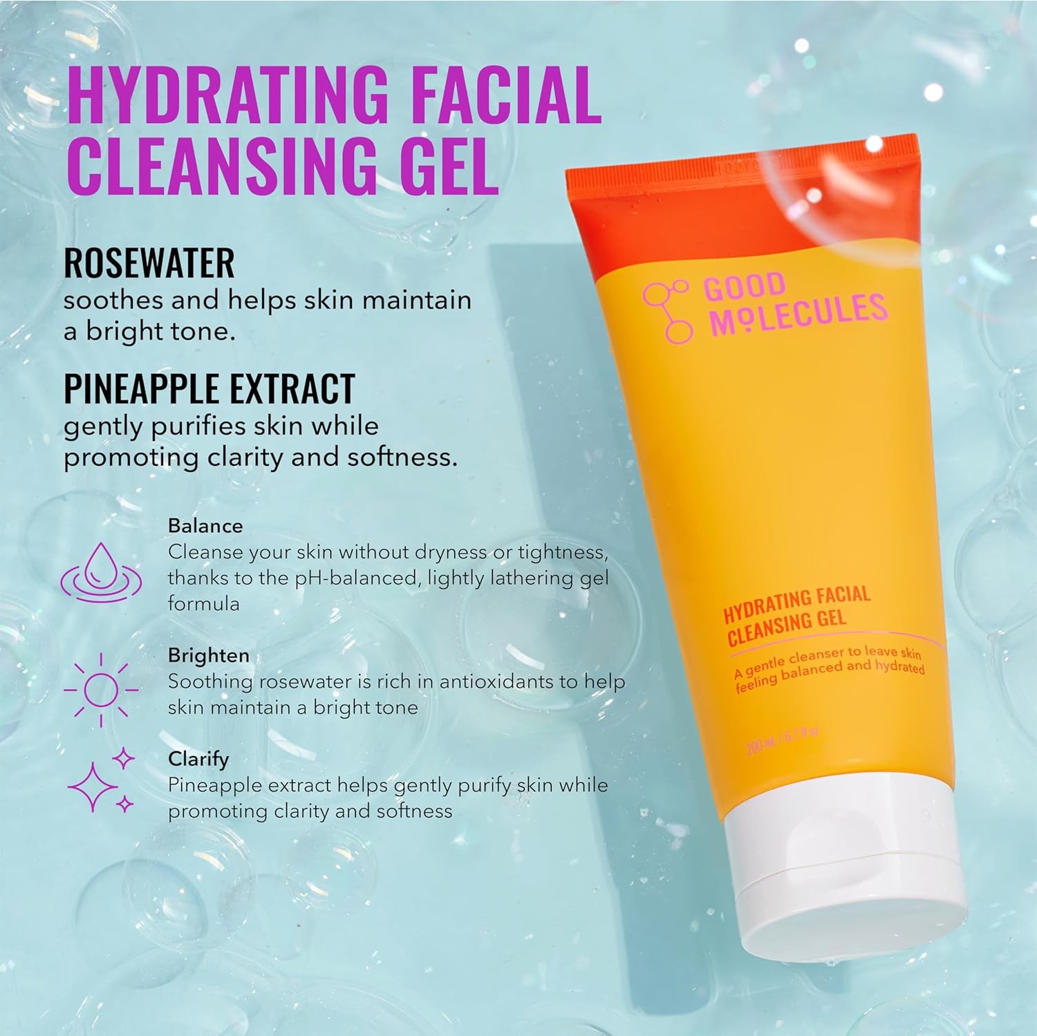 Cleanse, Tone & Moisturize Skincare Set – Hydrating Facial Cleansing Gel (200Ml)