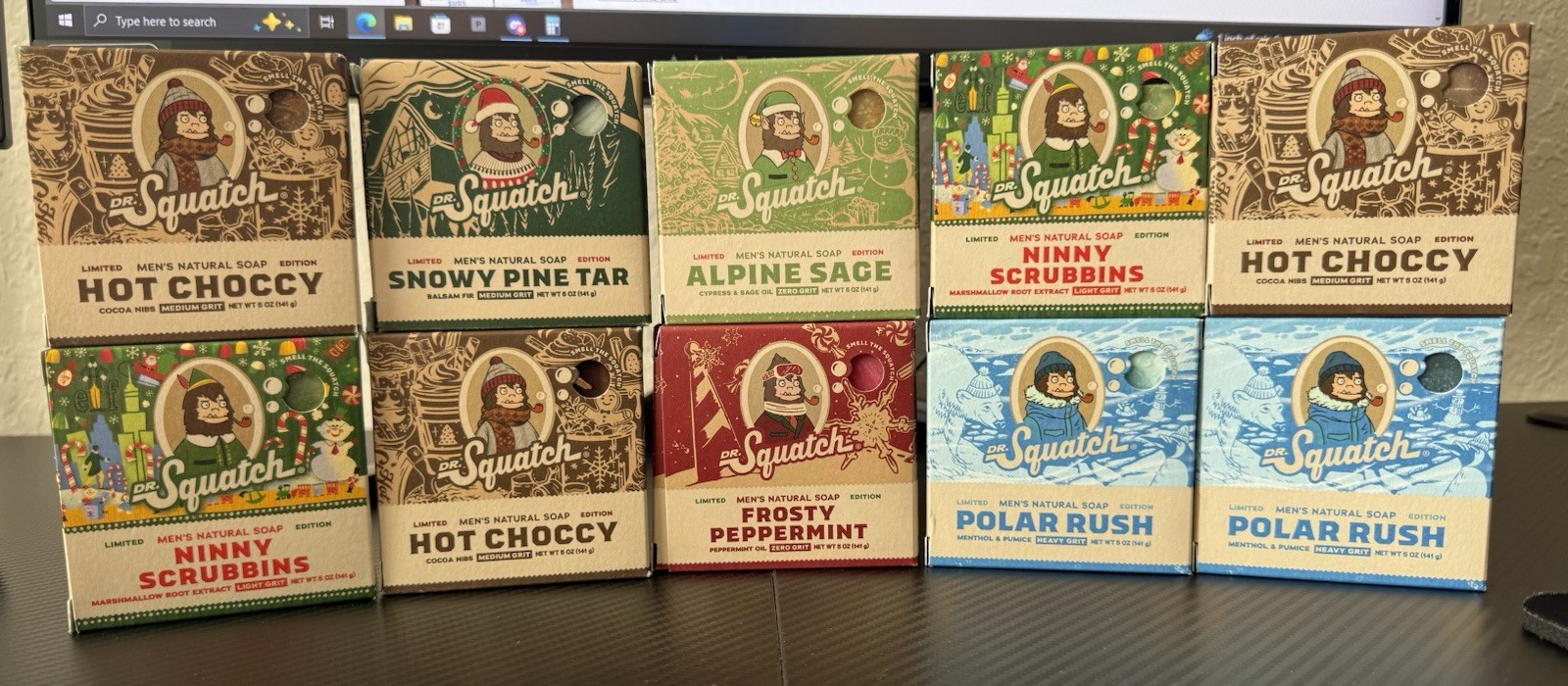 Dr. Squatch Limited Edition Men’s All Natural Soap Multipack Holiday Scents(10)