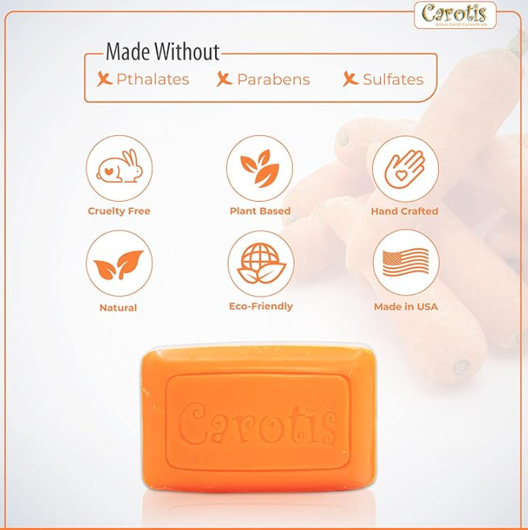 Carotis Active Carrot Concentrate Beauty Soap Dual Nourishment 80g pack 3