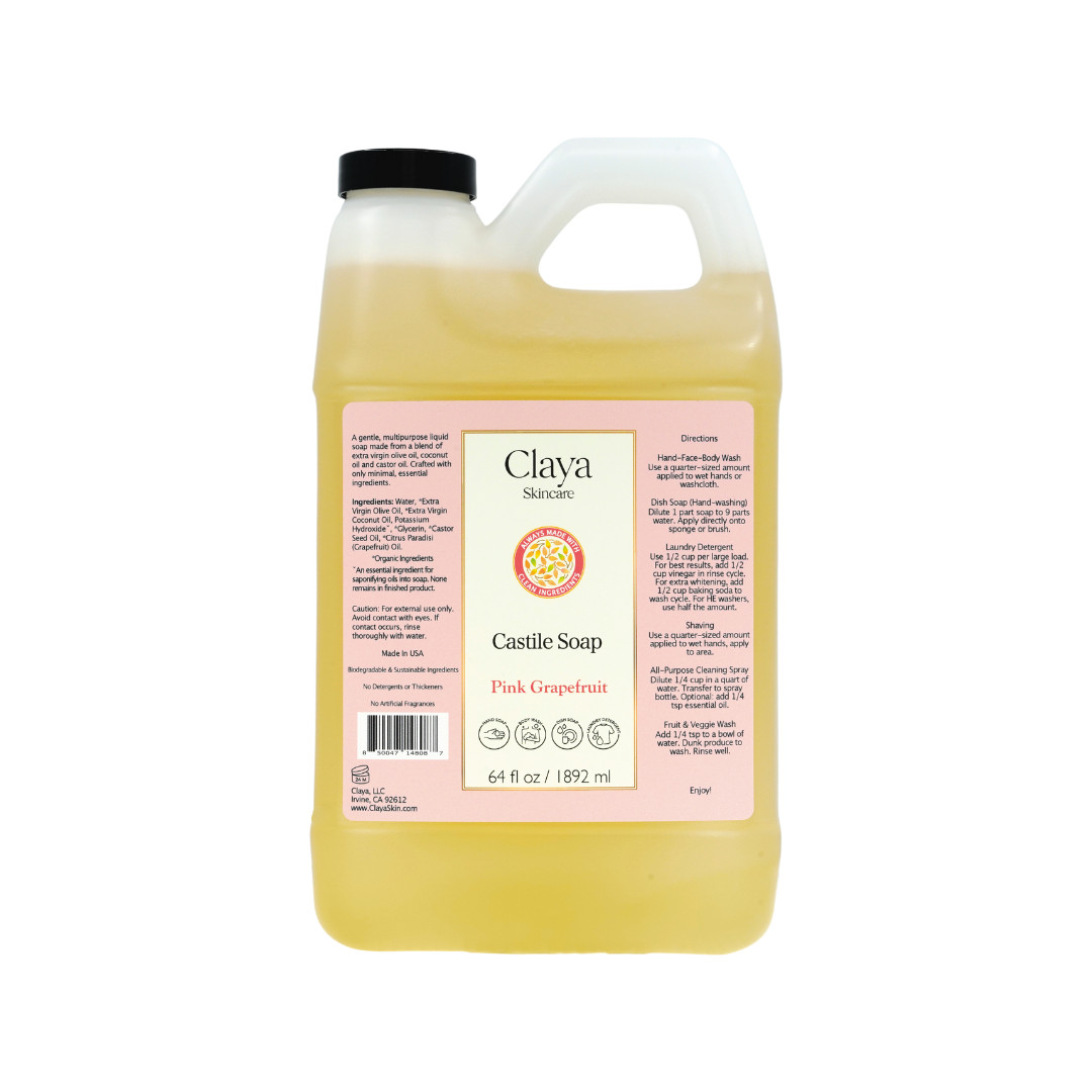 Liquid Castile Soap – Gentle For Sensitive Skin, Made From Organic Oils