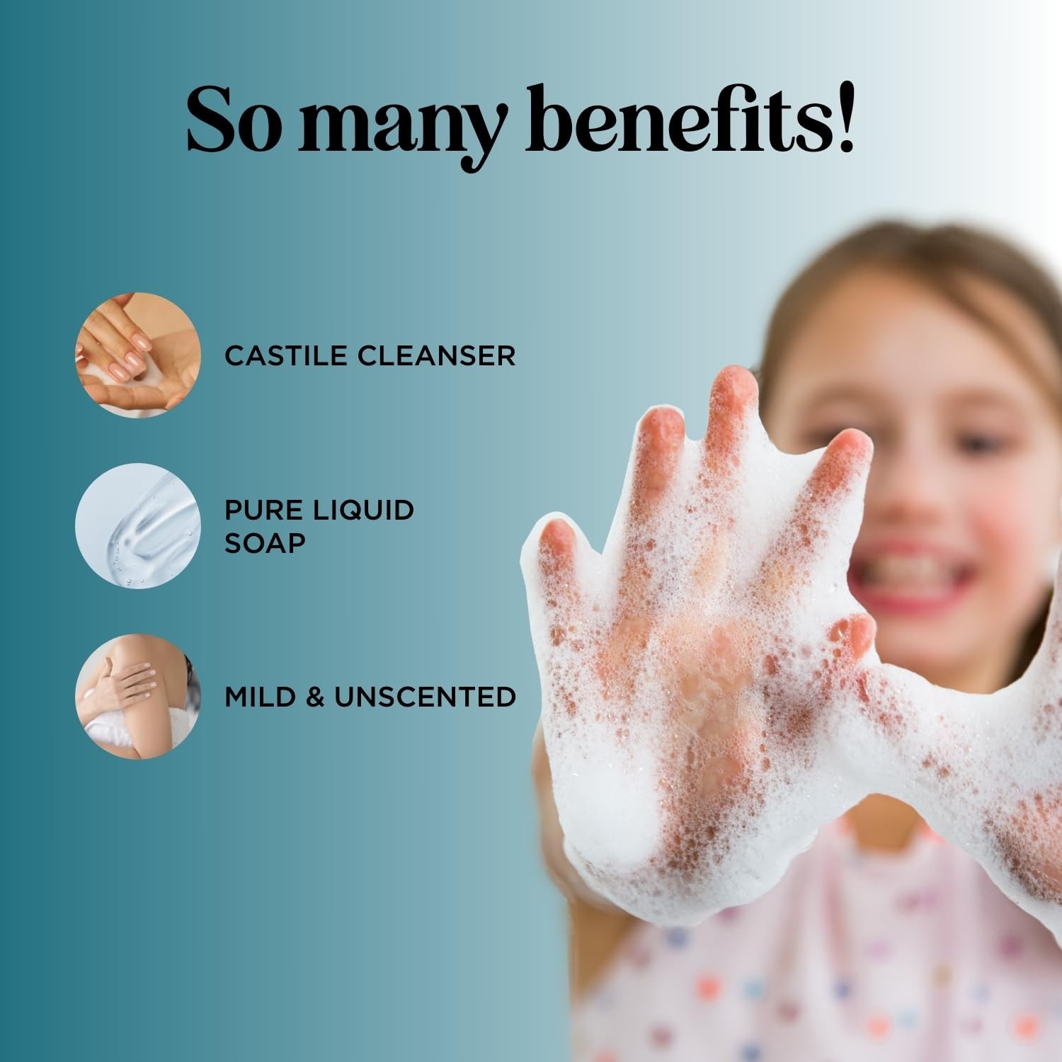 Organic Unscented Castile Soap – Gentle Cleanser for Hair, Face & Body (8oz)