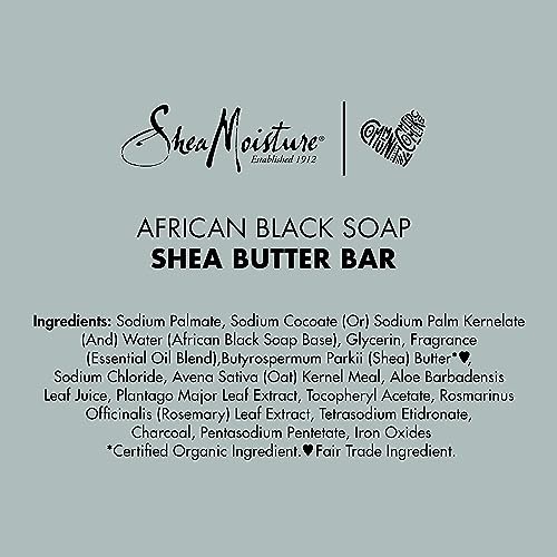 SheaMoisture Bar Soap for Troubled Skin African 8 Ounce (Pack of 1), Black