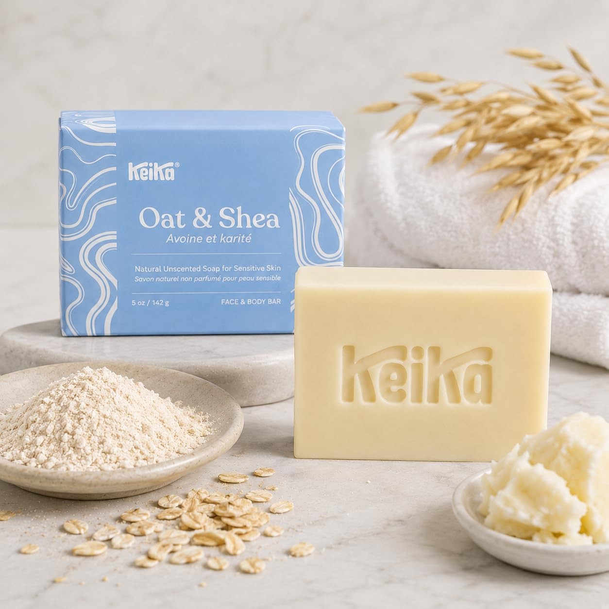 Keika Unscented Baby Soap Bar 5 oz for Sensitive Skin Eczema Psoriasis