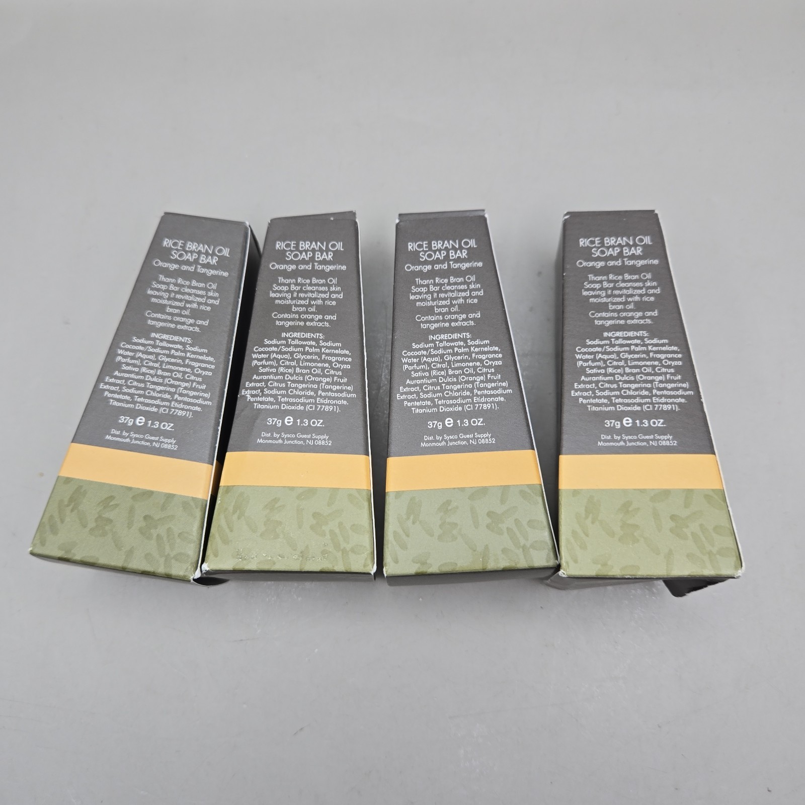 Lot (4) NEW Thann Rice Bran Oil Soap Bar Orange And Tangerine 1.3 Oz Aromatic