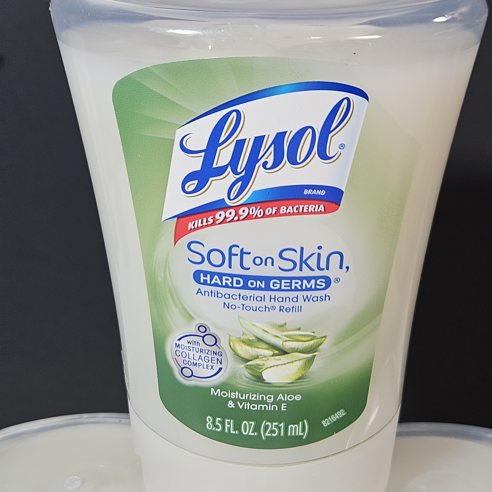 3 Lysol No-Touch Hand Soap System Refills Aloe Vera & Vitamin E 8.5 Fl Oz New