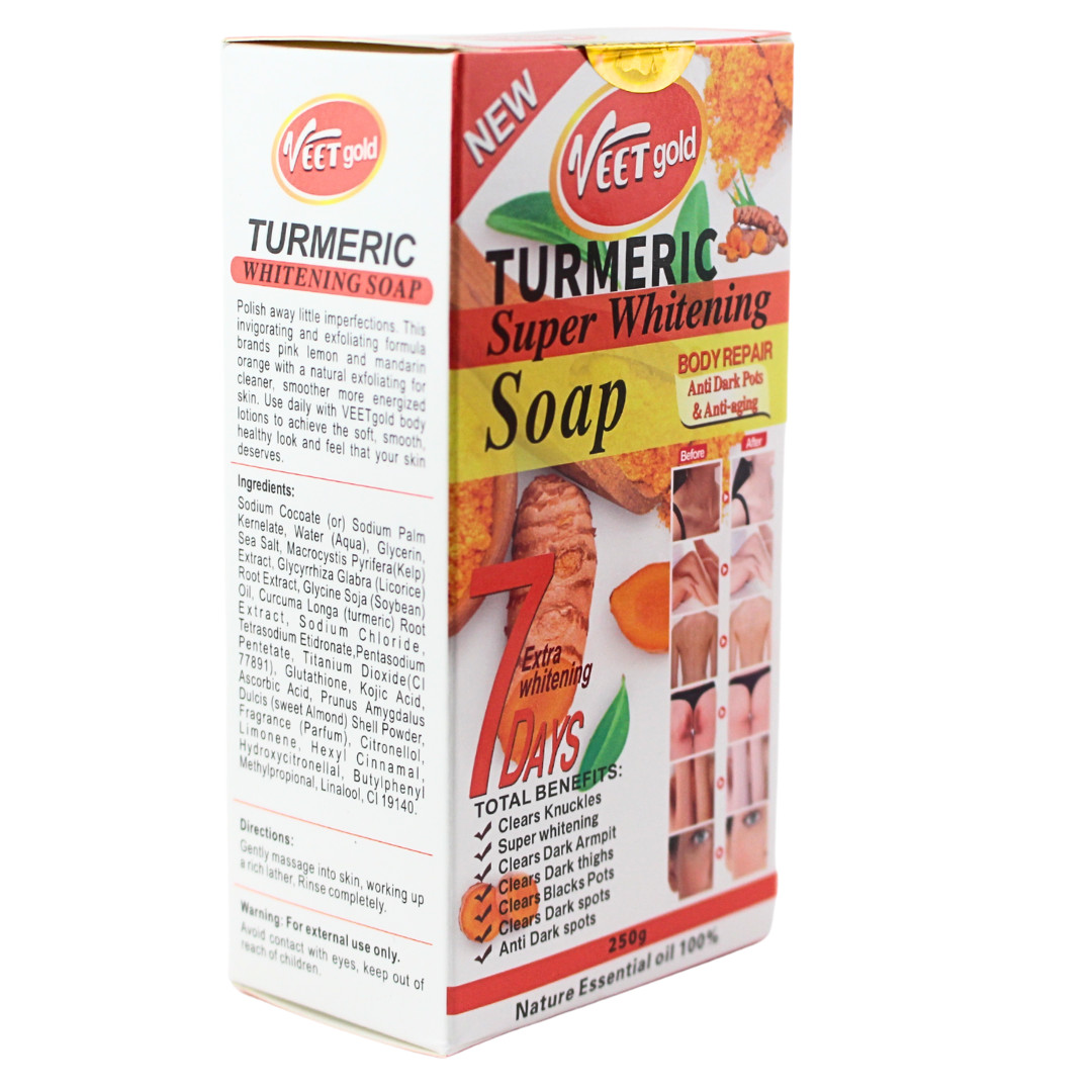VeetGOLD TUMERIC Organic Super Whitening Face & Body Corrector Soap 200g X 1