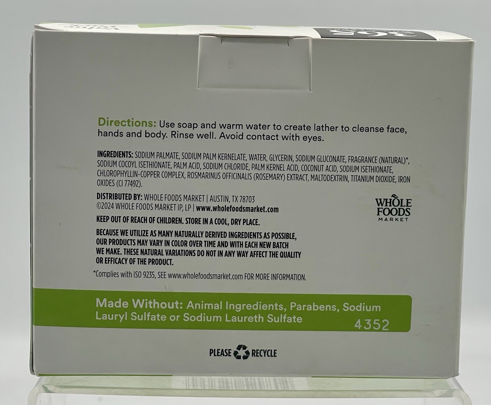 365 by Whole Foods Market BathBarSoap Fresh Scent 8 Pack Paraben Free NetWT 30OZ