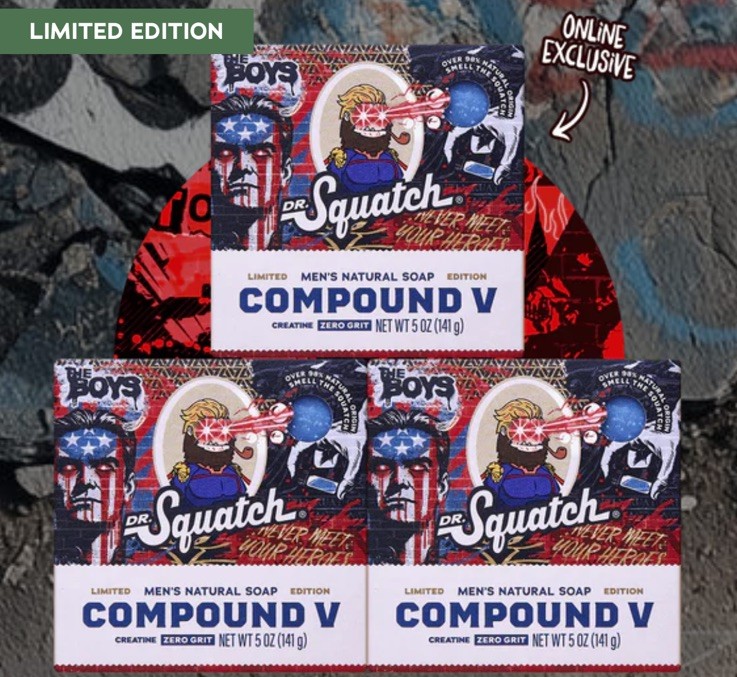 Dr Squatch The Boys Compound V Soap 3-PACK Limited Edition Bars New
