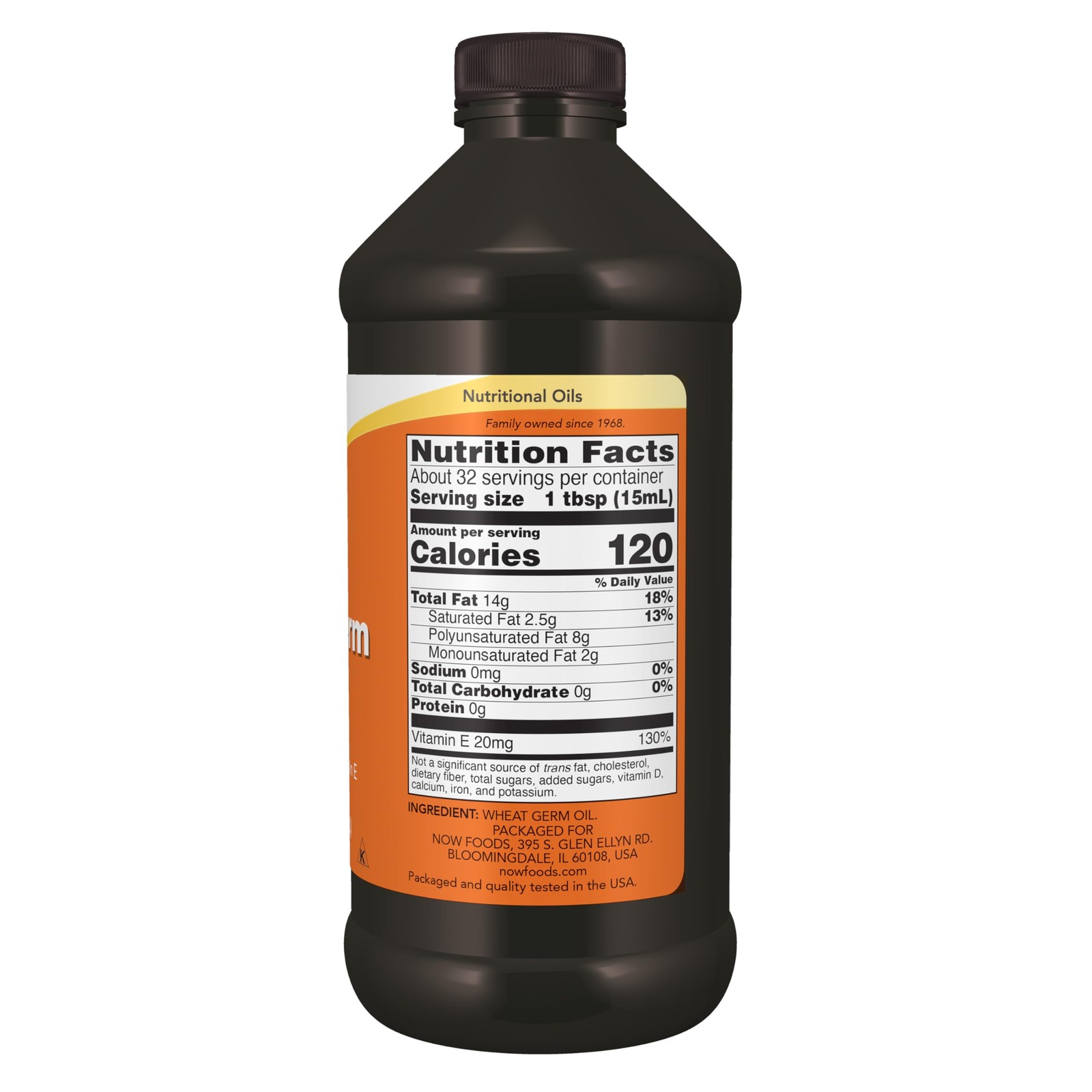 NOW Foods Supplements, Wheat Germ Oil with 16 Fl Oz (Pack of 1), Amber