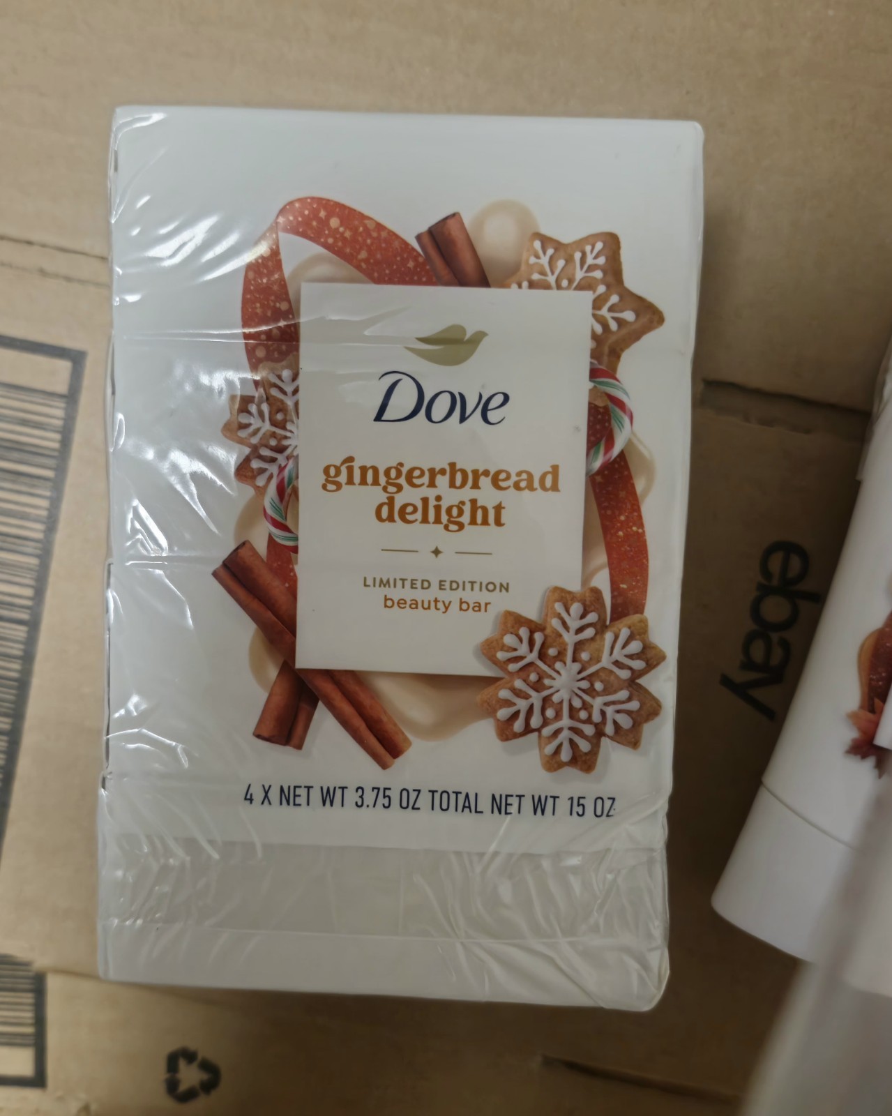 Dove Beauty Limited Edition Holiday Treat Bar Soaps – Gingerbread Delight -4pk
