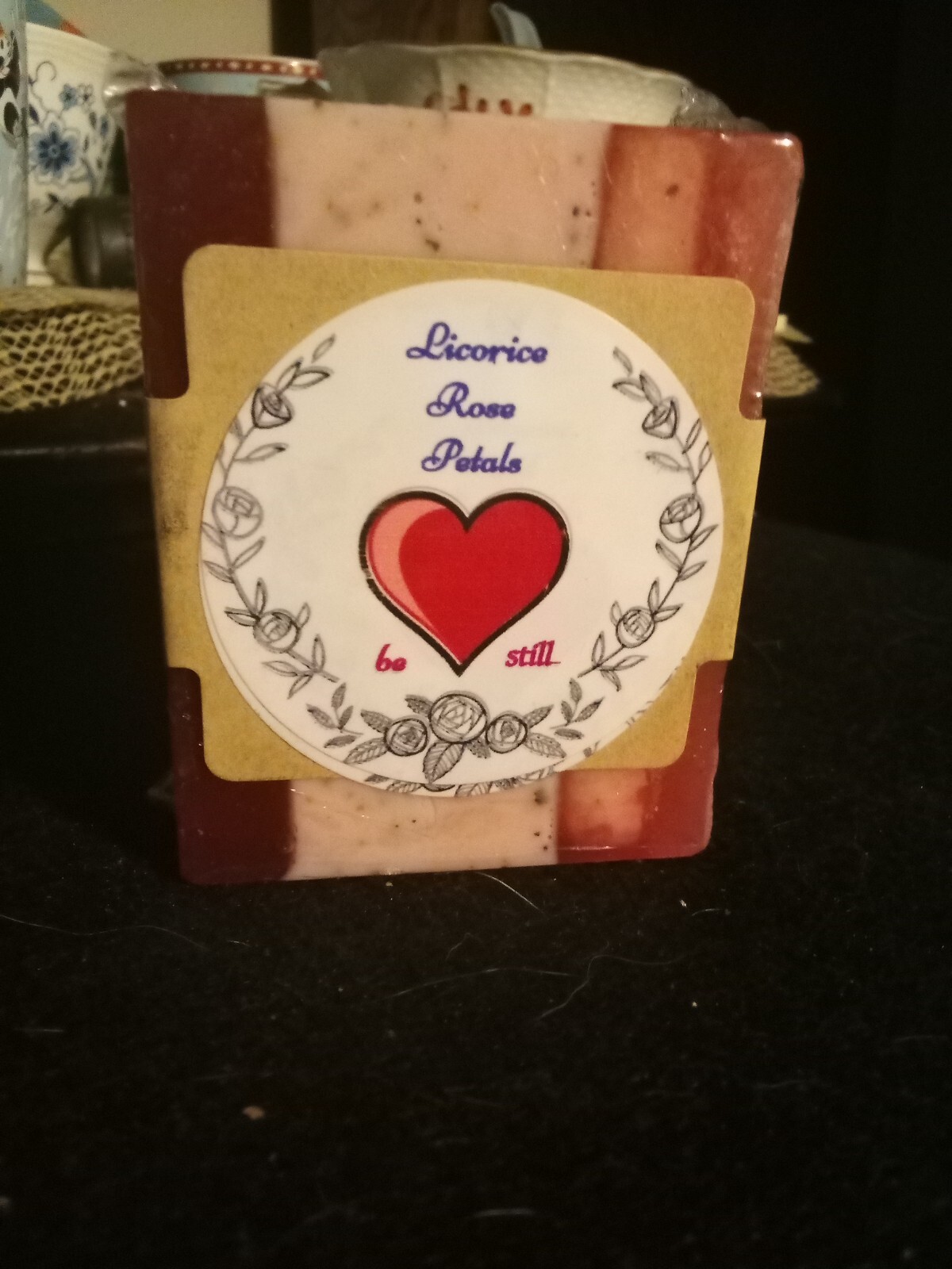 black raspberry melt and pour hand soap hand with ground Anise and chai