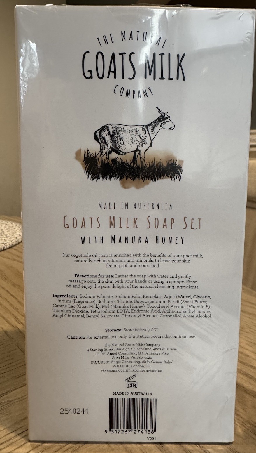The Natural Goats Milk Company 8 Bar Soap Set Manuka Honey Made Australia New