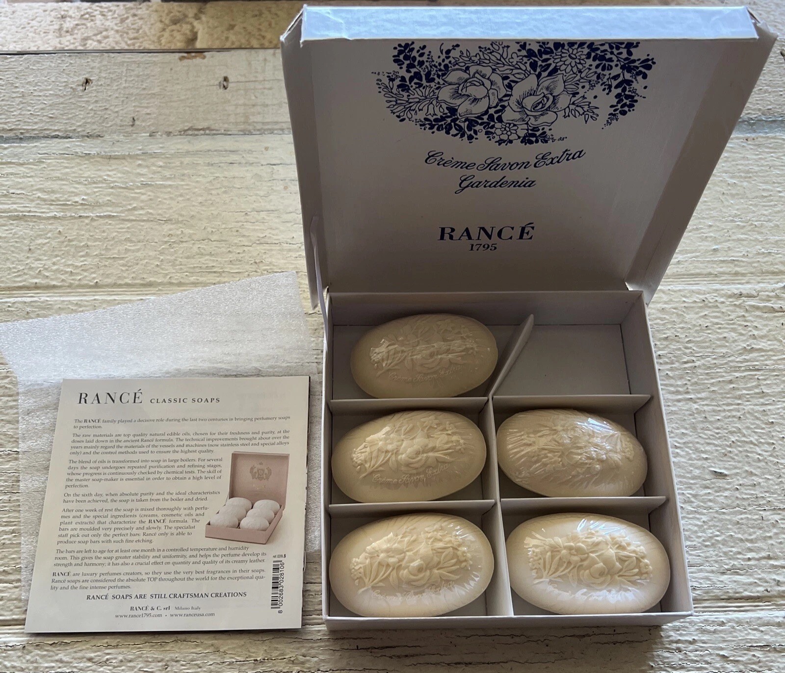 Vintage Rance 1795 Crème Savon Extra Gardenia Soap Box