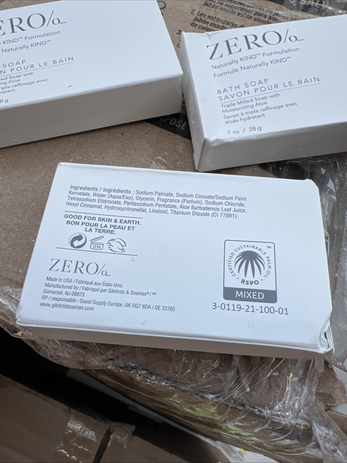 Zero/o BATH Soap Bars Travel Size 1oz Triple Milled Moisturizing Aloe Lot of 50
