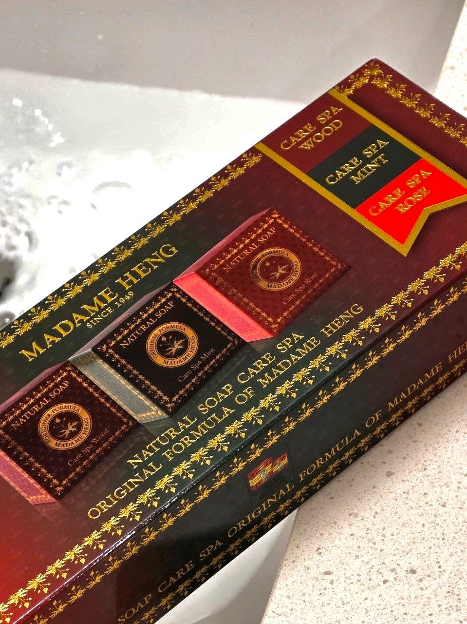 Madame Heng Natural Balance Care Spa Soap Set 3x150g Rose Mint Wood Thai Herbal