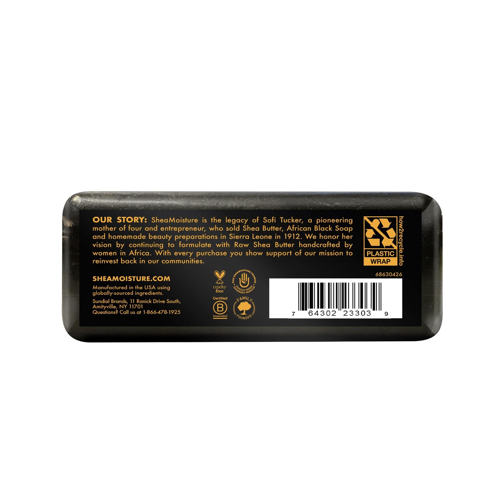 SheaMoisture Bar Soap for Troubled Skin African 8 Ounce (Pack of 1), Black