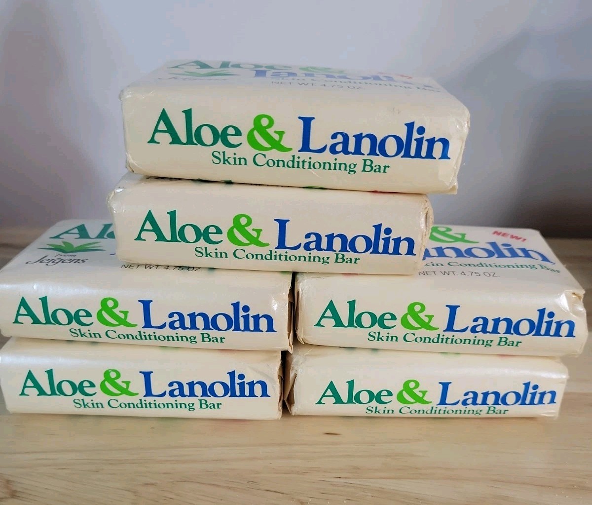 6 Bars Vintage 80’s Jergens Aloe & Lanolin Skin Conditioning Bar Soap 4.75oz