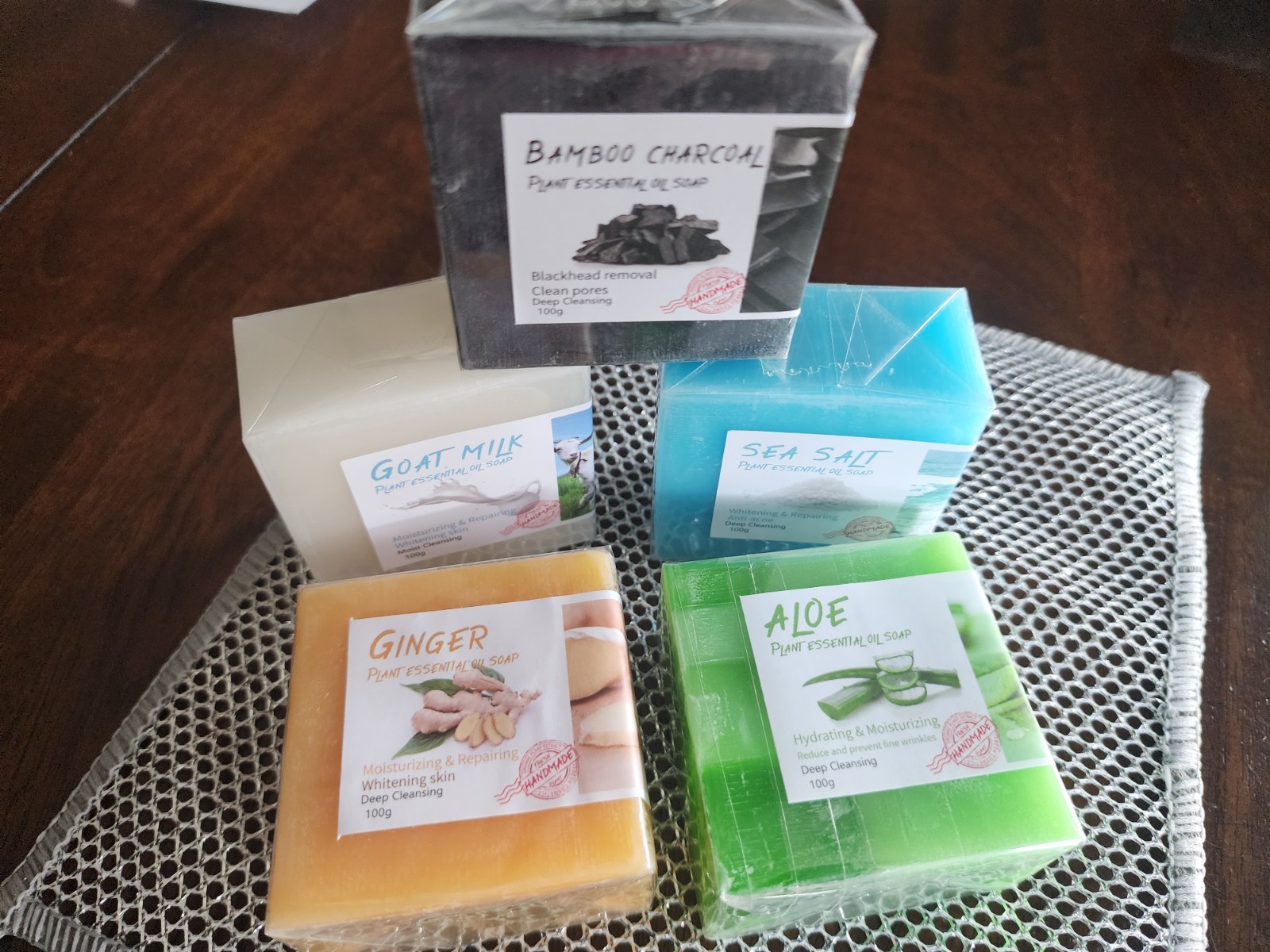 Handmade Natural Plant Essential Oil Soap Set 5 Packs Of Mix Variety 100g