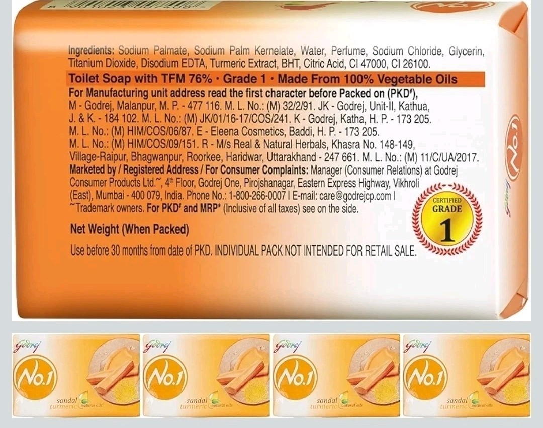 Godrej No1 Sandal and Turmeric Soap 150gm 3 Pack