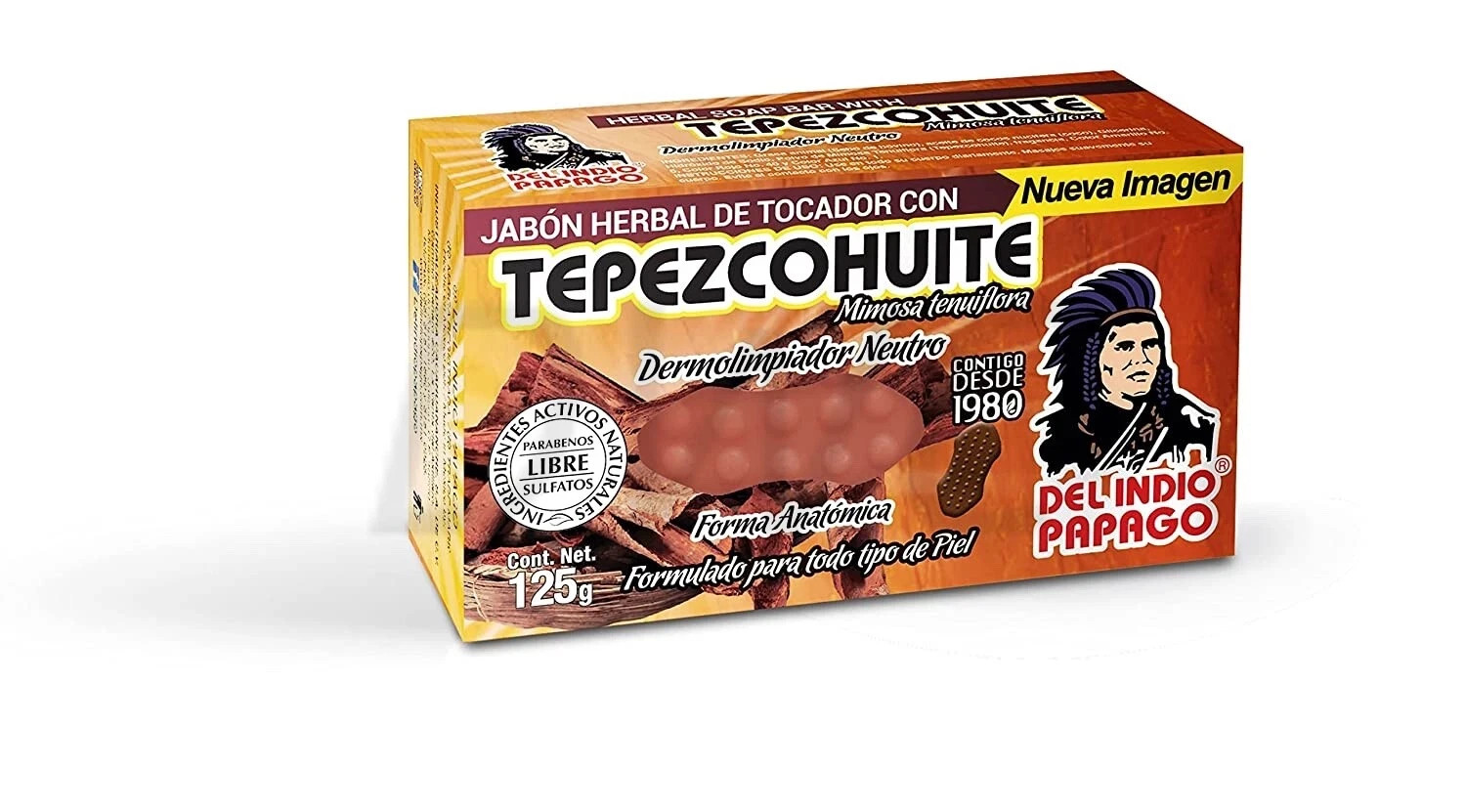 Del Indio Papago Natural Soap 125g – Jabon Herbal Con Tepezcohuite