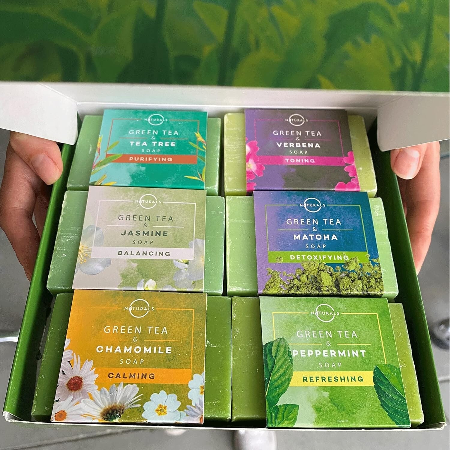 Sustainable Cold Pressed Men’s Soap Bars – 6-Pcs Exfoliating Green Tea Set